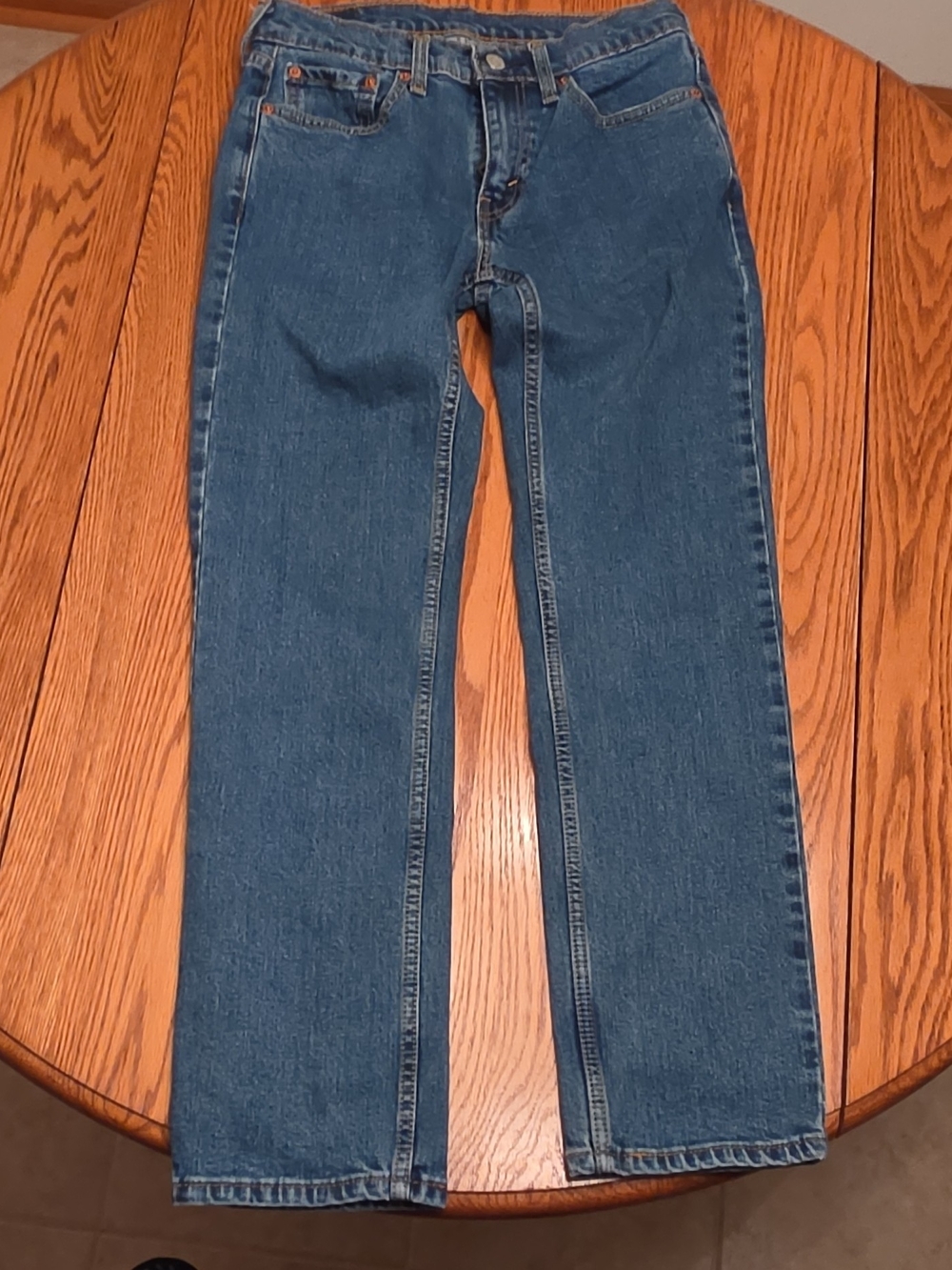 Levi's 514 Men's Dark Blue Slim Straight Jeans Size 28-30 - Picture 4 of 6